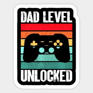 Mens  Gamer Dad Father's Day Dad Level Unlocked Sticker